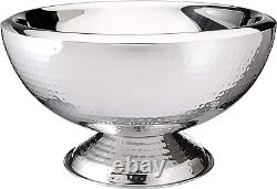 Hammered 3-Gallon Stainless Steel Doublewall Punch Bowl