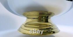 Handmade Stainless Steel Large Serving Bowl with Brass Beaded Rim and Brass Base