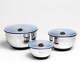 Hexclad Set Of Three Stainless Steel Mixing And Storage Bowls