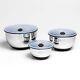 Hexclad Set Of Three Stainless Steel Mixing And Storage Bowls With Air Tight
