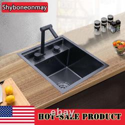 Hidden Kitchen Sink Single Bowl Bar, Small Size Sink, Stainless Steel Black NEW