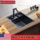 Hidden Kitchen Sink Single Bowl Bar, Small Size Sink, Stainless Steel Black New