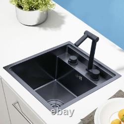 Hidden Kitchen Sink Single Bowl Bar, Small Size Sink, Stainless Steel Black NEW