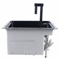 Hidden Kitchen Sink Single Bowl Bar, Small Size Sink, Stainless Steel Black NEW