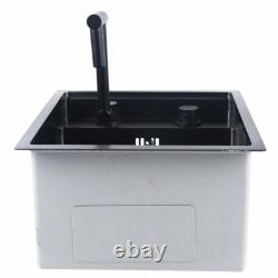 Hidden Kitchen Sink Single Bowl Bar, Small Size Sink, Stainless Steel Black NEW