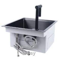 Hidden Kitchen Square Sink Single Bowl Sink Sink+Folding Faucet Stainless Steel