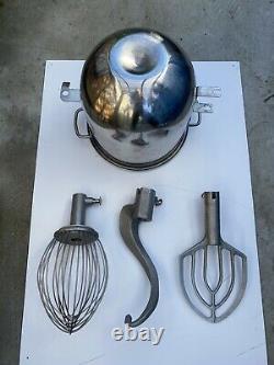 Hobart ORIGINAL Stainless Steel Mixer Bowl, Hook, Beater & Whip, HL12