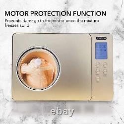 ICM-220CGY Automatic Ice Cream Maker, 2 Quart, Stainless Steel Bowl Gold