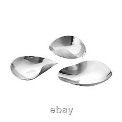 Indulgence by Georg Jensen Mirror Stainless Steel Condiment Bowls 3pc Set New