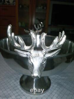 Jagermeifter Bowl With Deer Head. Unique Vintage. 12x8.5 tall. With the deer 185