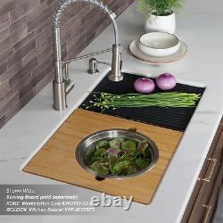 KRAUS Workstation Kitchen Sink Mixing Bowl and Colander Accessories Set