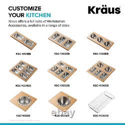 KRAUS Workstation Kitchen Sink Mixing Bowl and Colander Accessories Set