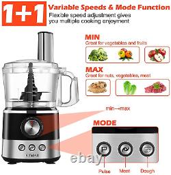 KTMAII 7-Cup Food Processor, Food Chopper with Mixing Bowl, Mashing Blade, Dough