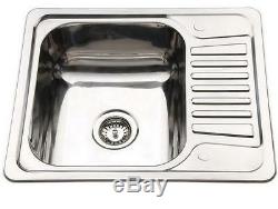 Kitchen Sink Drainer Compact Stainless Steel Small Inset 1.0 One Bowl Sinks B58