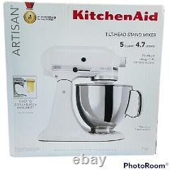 KitchenAid 5-Quart Artisan Tilt-Head Stand Mixer in White