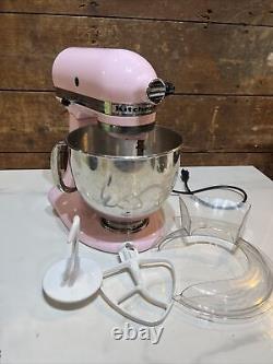 KitchenAid Artisan Pink 5 Qt Electric Tilt Head Stand Mixer With 4 Accessories