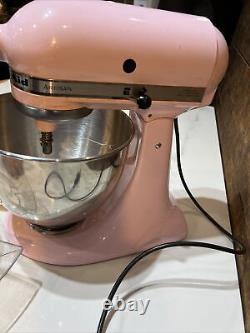 KitchenAid Artisan Pink 5 Qt Electric Tilt Head Stand Mixer With 4 Accessories