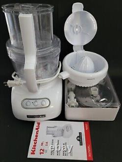 KitchenAid Food Processor Juicer Accessories 12-Cup & 4-Cup Bowls KFPW760 White