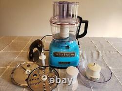 KitchenAid KFP0935QCL Blue Food Processor + Attachments and Mini Bowl
