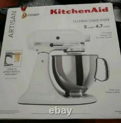 KitchenAid KSM150PSWH Artisan Series 5-Qt. Stand Mixer Pouring Shield White NIB