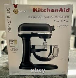 KitchenAid Pro 5 Plus 5 Quart Bowl-Lift Stand Mixer Matte Black SEALED