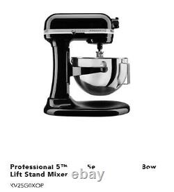 KitchenAid Pro 5 Plus 5qt Bowl-Lift Stand Mixer KV25G0XB Black NEW SEALed