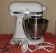 Kitchenaid Stand Mixer Rrk-45 White Refurbished Withbowl & 3 Mixing Attachments