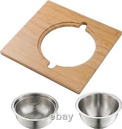 Kore Serving Board Set with Mixing Bowl and Colander for Workstation Kitchen Sin