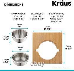 Kore Serving Board Set with Mixing Bowl and Colander for Workstation Kitchen Sin