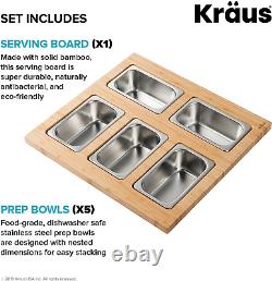 Kore Serving Board Set with Mixing Bowl and Colander for Workstation Kitchen Sin