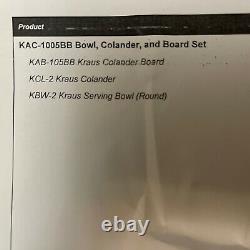 Kraus KAC-105BB Kore Stainless Steel Colander, Bowl, Board- Stainless Steel