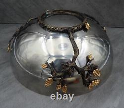 L'objet Mullbrae Bowl Large 12 Bronze Leaf Twigs Flowers Contemporary Design