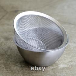 La Base Tsubame Sanjo Round Colander 3 Piece Set Kitchen Tool Silver Japan New