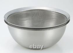 La Base Tsubame Sanjo Round Colander 3 Piece Set Kitchen Tool Silver Japan New