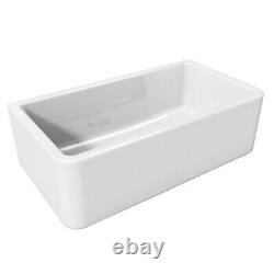 LaToscana Reversible 33 Single Bowl Fireclay Farmhouse White Farm Sink Italian