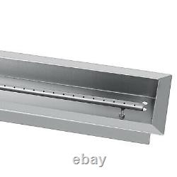 Linear Trough Drop-In Fire Pit Pan Natural Gas +Burner 20,24,25.5,31.5,37.5,49