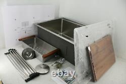 Lofeyo 27 Undermount Sink Workstation 16 Gauge Stainless Steel Single Bowl