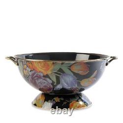 MACKENZIE-CHILDS Floral Flower Market BLACK Everything Bowl, NEW, NWT