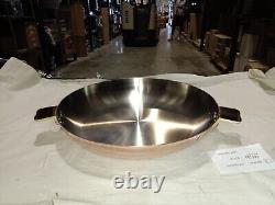 Mauviel Art Deco Copper & Stainless Steel Round Pan With Bronze Handles, 10.2-In
