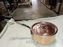 Mauviel M'150S 1.5mm Copper Saucepan WithLid & Cast Stainless Steel Handle, 1.8-Qt