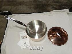 Mauviel M'150S 1.5mm Copper Saucepan WithLid & Cast Stainless Steel Handle, 1.8-Qt