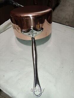 Mauviel M'150S 1.5mm Copper Saucepan WithLid & Cast Stainless Steel Handle, 3.4-Qt