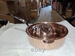 Mauviel M'150S 1.5mm Copper Sautepan WithLid & Cast Stainless Steel Handle, 3.4-Qt