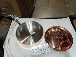 Mauviel M'150S 1.5mm Copper Sautepan WithLid & Cast Stainless Steel Handle, 3.4-Qt