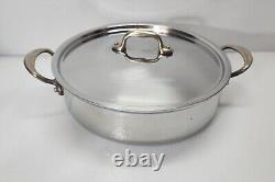 Mauviel M'COOK B 5-Ply Rondeau With Curved Lid, Brass Handles 3.2-Qt Made France