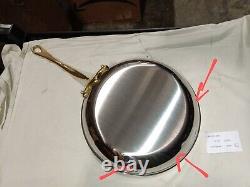 Mauviel M'Cook B 2.6mm Round Frying Pan With Brass Handles, 10.2-In
