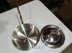 Mauviel M'Cook B 2.6mm Saute Pan With Lid & Brass Handles, 3.2-Qt