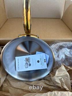 Mauviel M'Cook B 5-Ply Polished Stainless Steel Splayed Curved pan Brass Handle