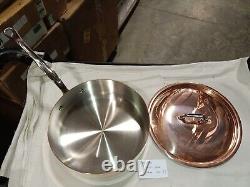 Mauviel M150S 1.5mm Copper Saute Pan WithLid & Cast Stainless Steel Handle, 3.4-Qt