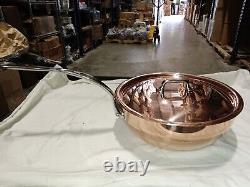 Mauviel M150S 1.5mm Copper Saute Pan WithLid & Cast Stainless Steel Handle, 3.6-Qt